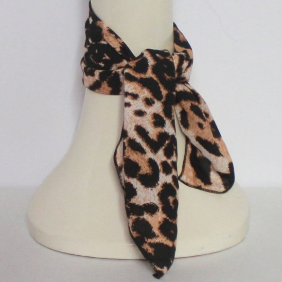 Leopard Chiffon Neck Scarf / Headwrap